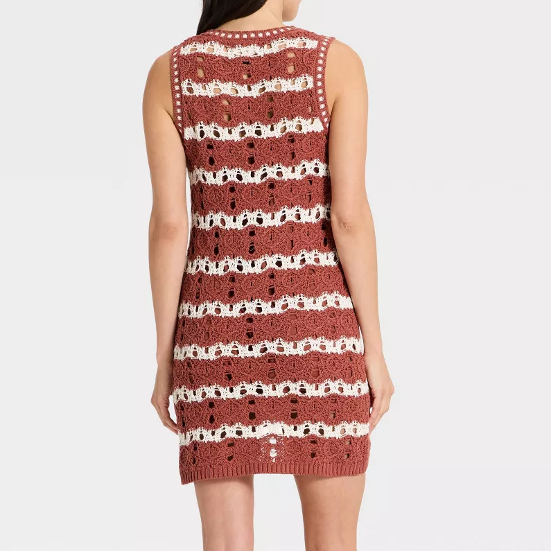 Sleeveless Pointelle Knit Mini Dress
